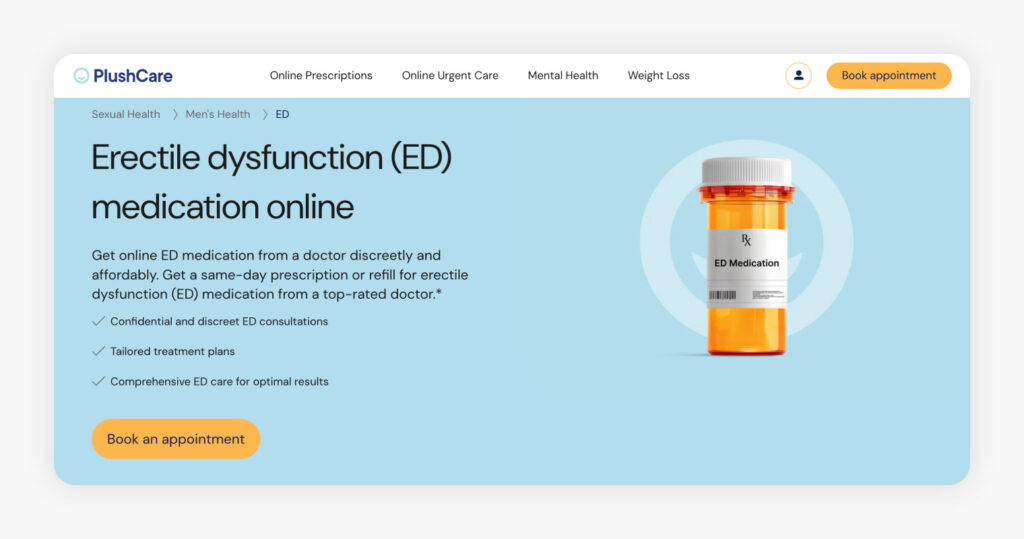 ED treatments available at PlushCare.