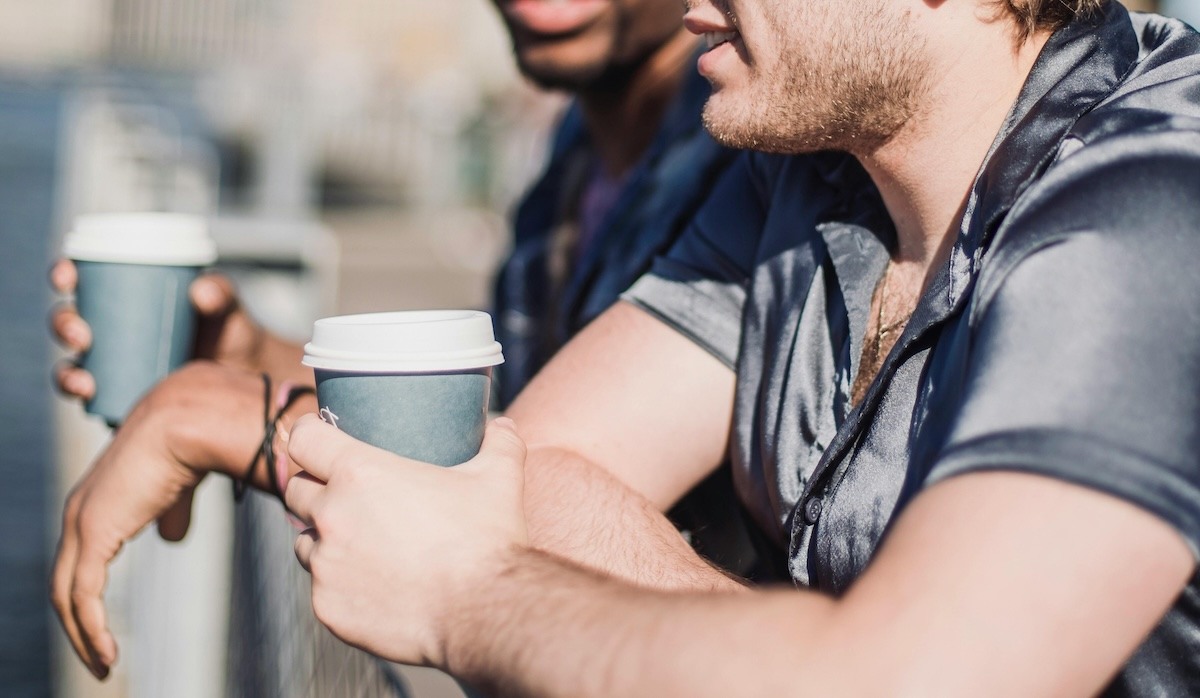 A BPH patient chatting with a friend.