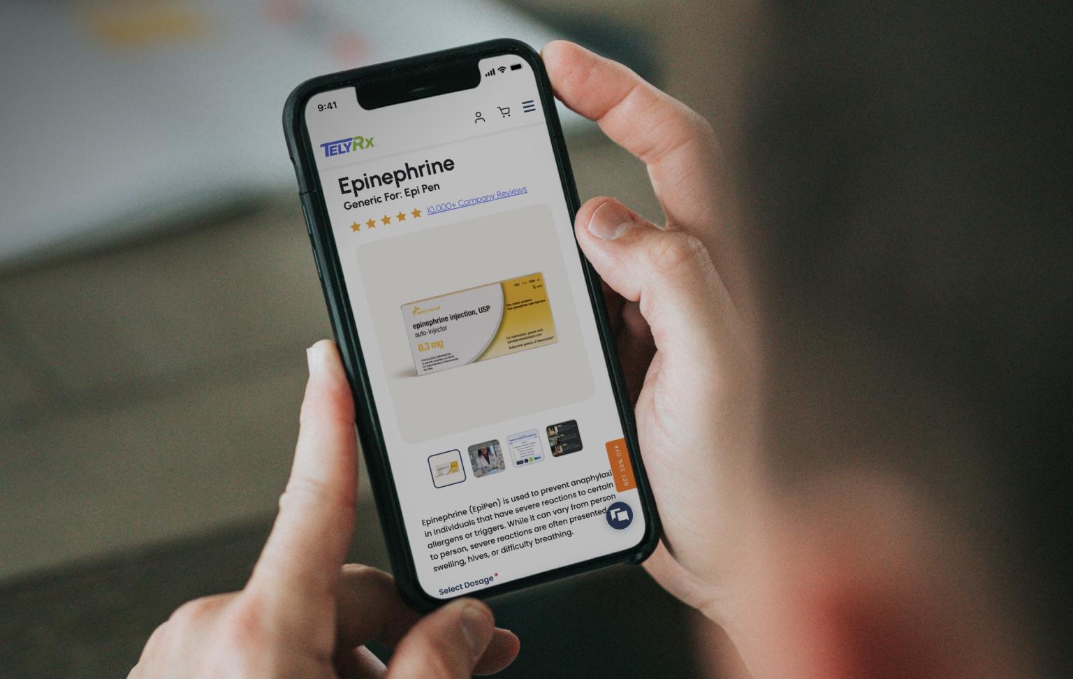 Customer looks at necessary medication through TelyRx.