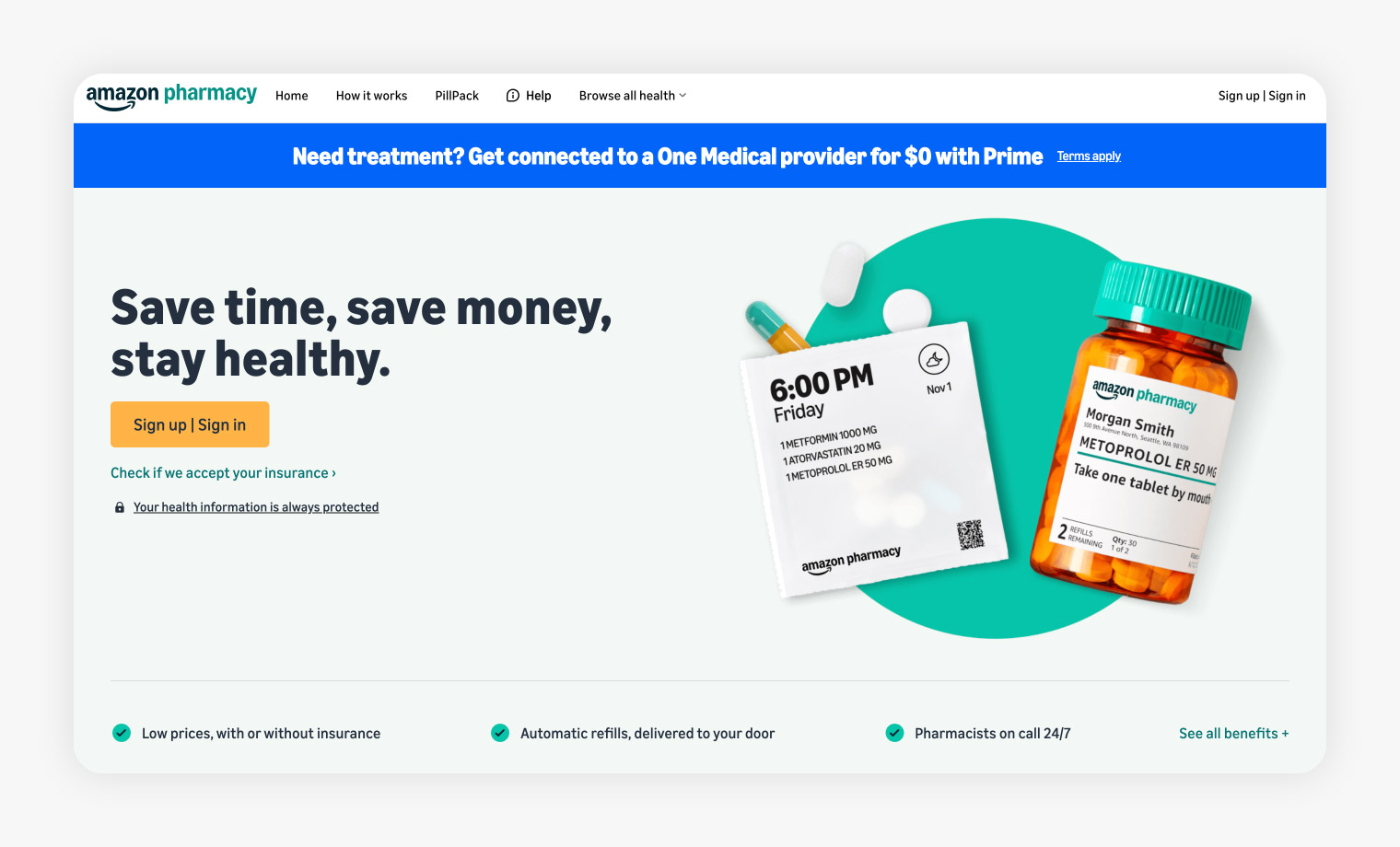 Amazon Pharmacy screenshot.
