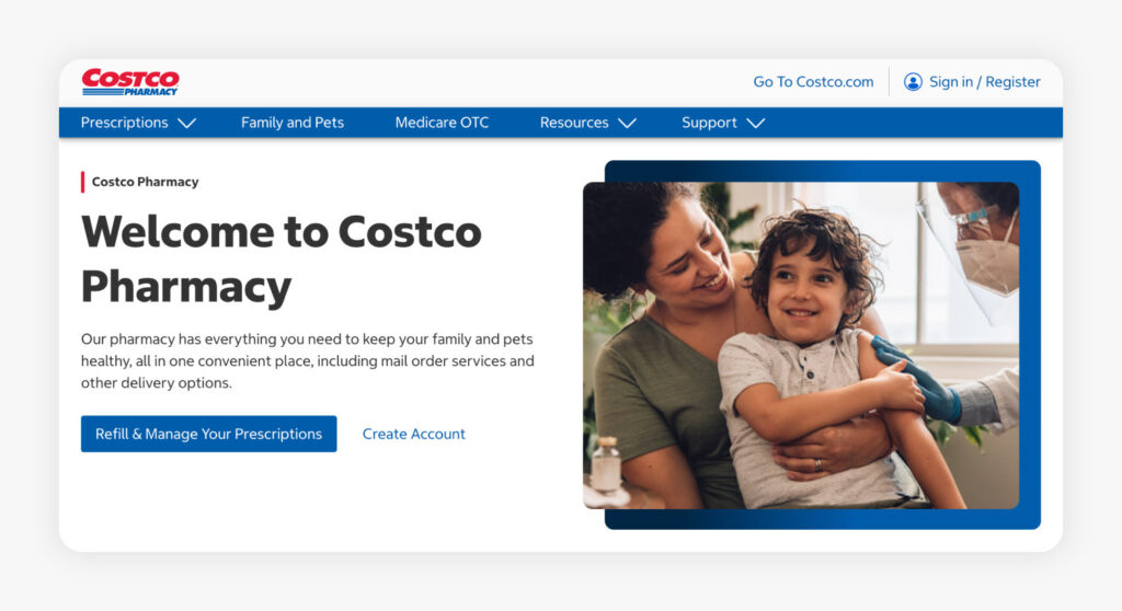 Costco Pharmacy screenshot.