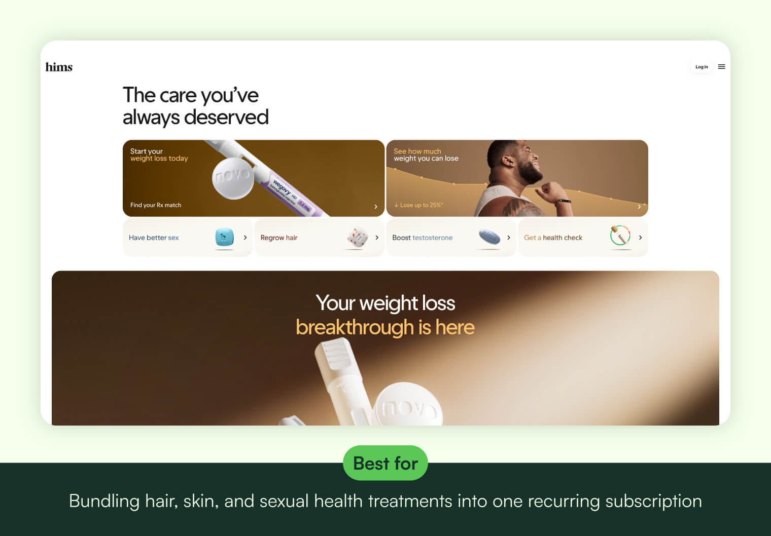 Hims homepage.