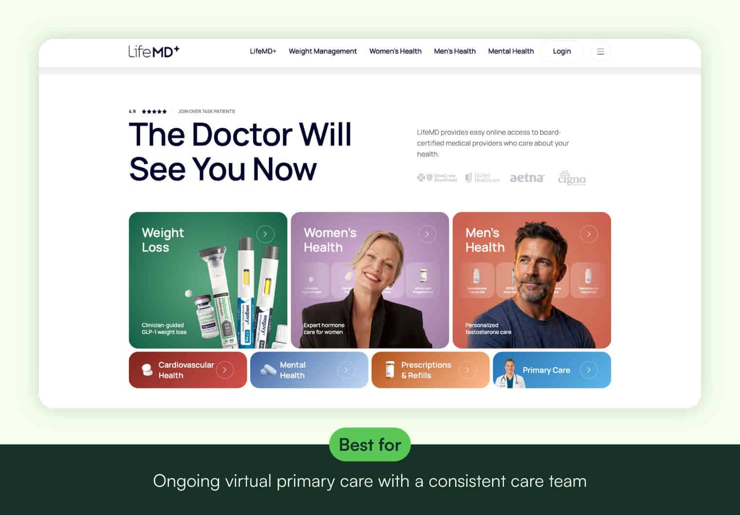 LifeMD homepage.
