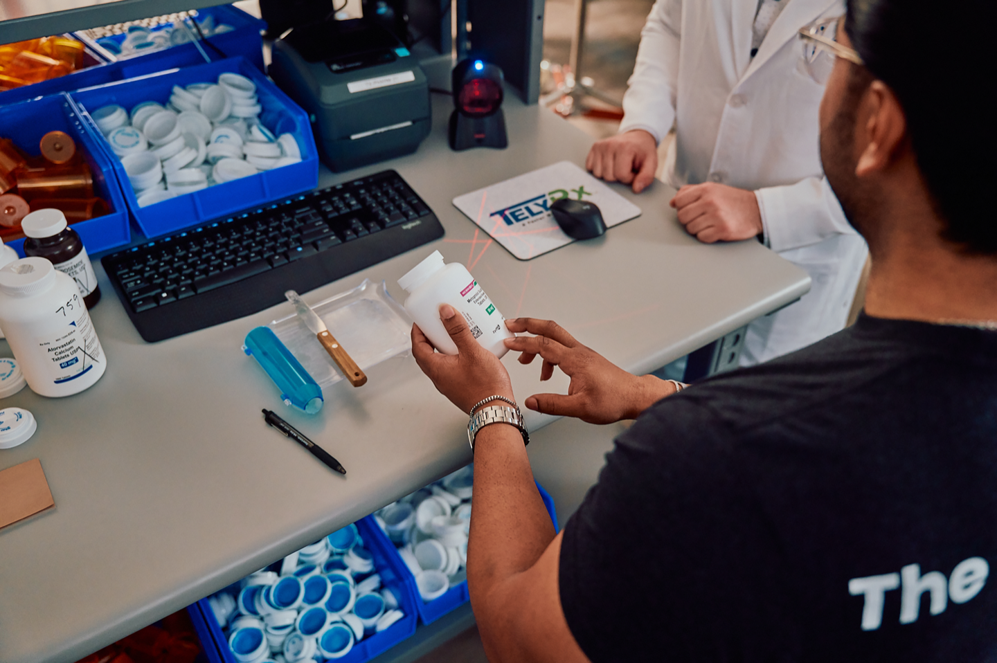 TelyRx pharmacy counter and patient handoff